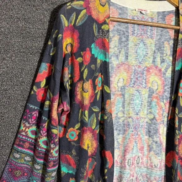 Johnny Was Colorful Floral Open-Front Cardigan, Medium - Picture 3 of 5